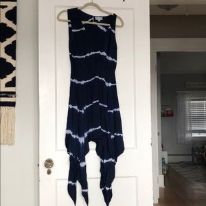Tie-die navy blue dress